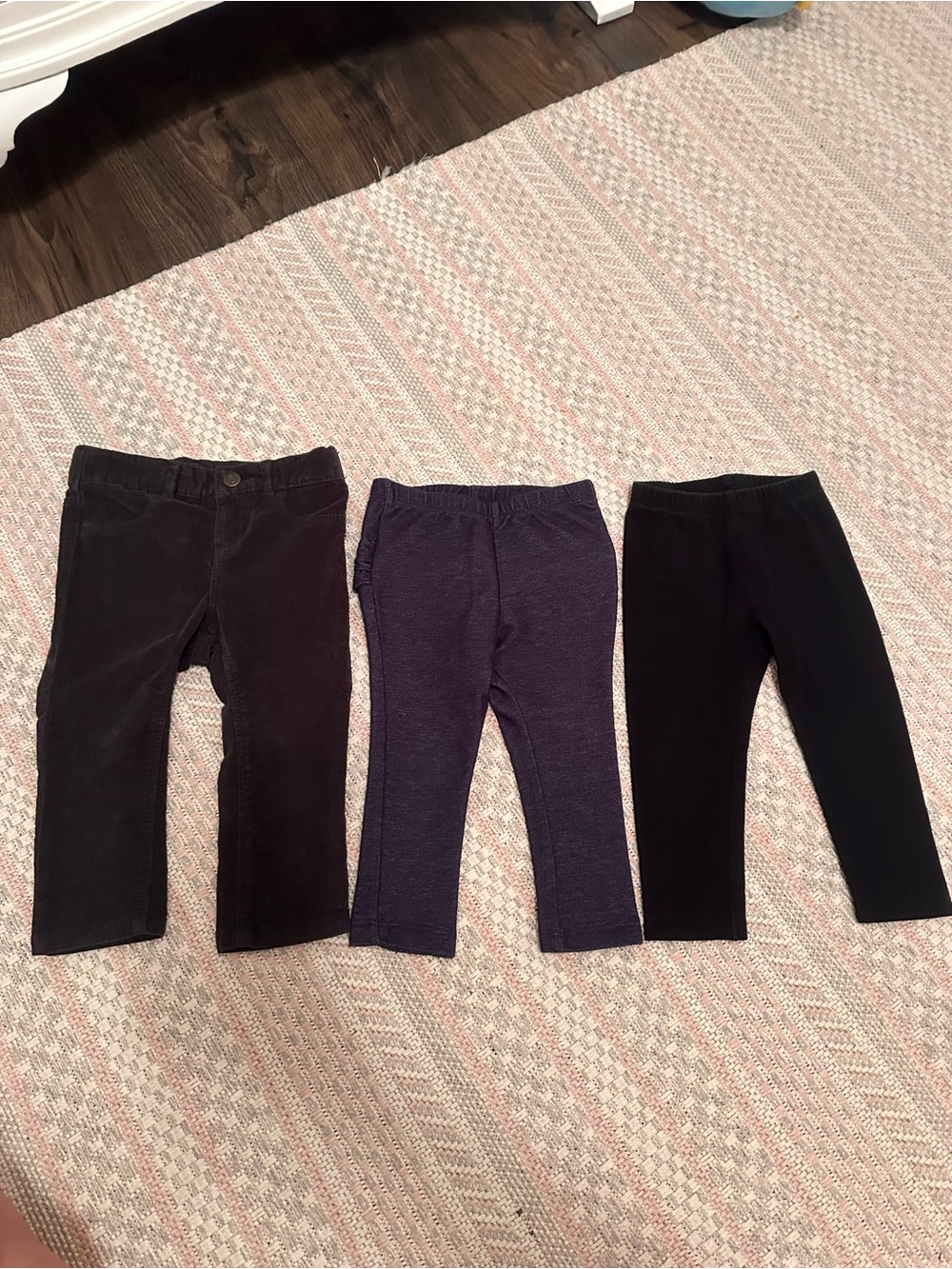 Old Navy Girls' Navy, Black & Charcoal Knit Leggings Trio